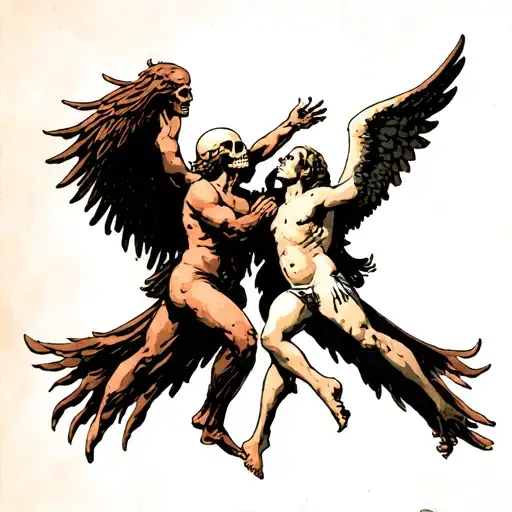 The Confrontation Between The Angel Of Death And The Angel Of Life