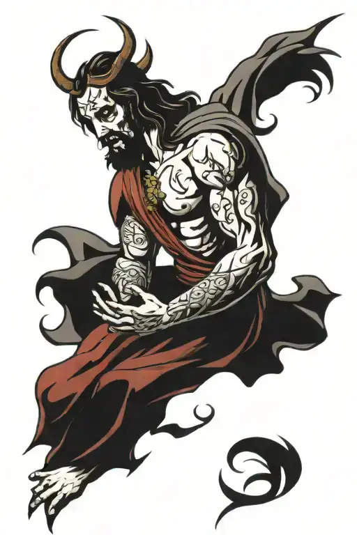 Jesus Vs Demon Tatto Ide