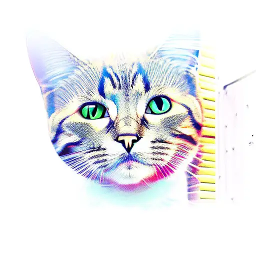 Cat Running Through The Fence