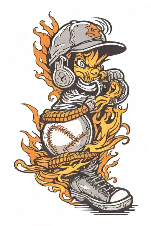 Baseball Ball Cover By A Flame