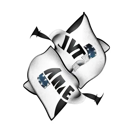 Two Flags One White And One Black