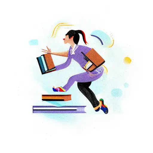 Woman Climbing Out Of A Liquid Book