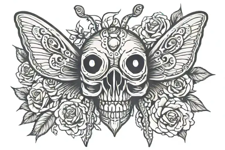 Elbow Moth Tattoo That When You Extend Your Arm A Skull Is Shown