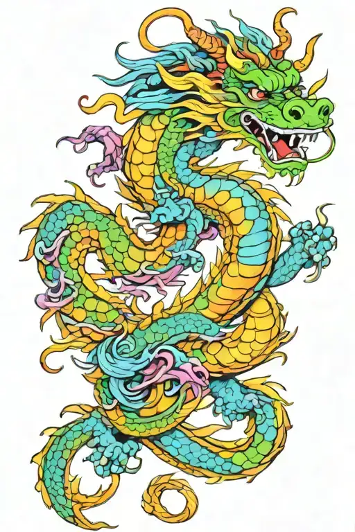 Galactic Multicolor Chinese Dragon