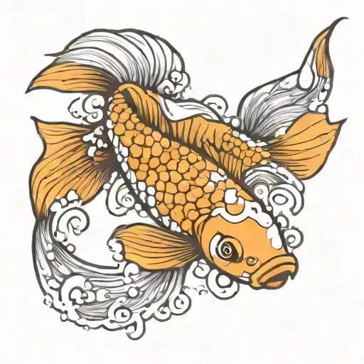 Pisces Koi Fish Swimming