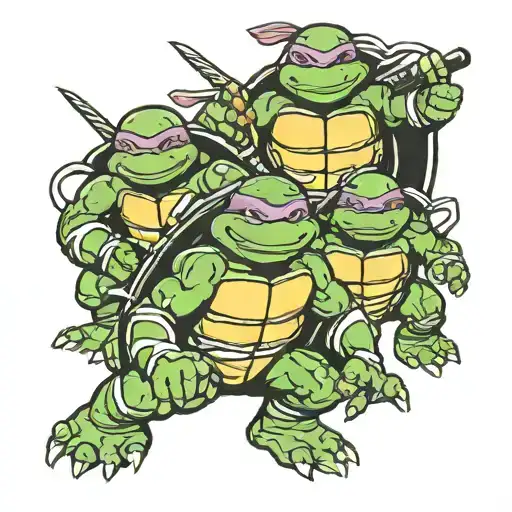 Ninja Turtles Black And White
