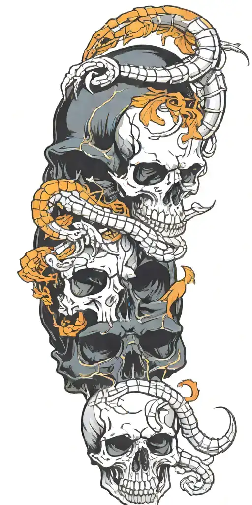 Color Skull And Scorpion