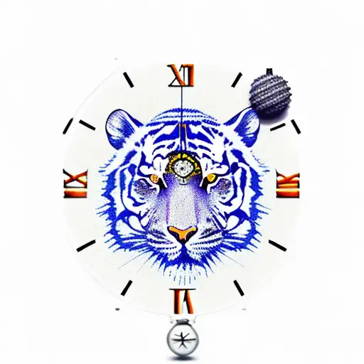 Tiger And Roman Clock
