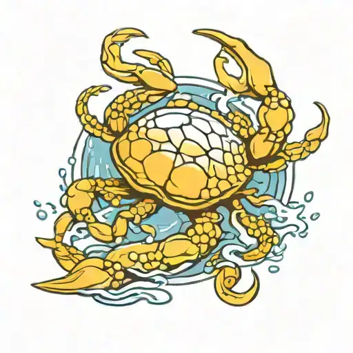 Cancer Zodiac Sign With Water