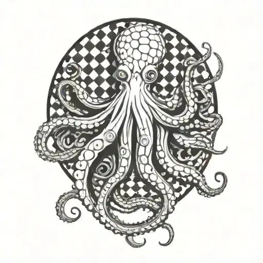 Black And White Checkered Octopus