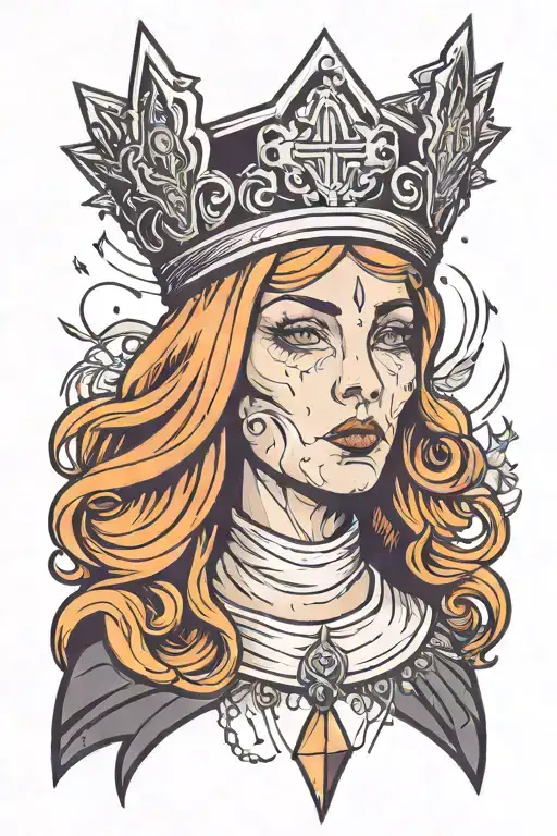 Nun With A Pointed Crown On Her Head