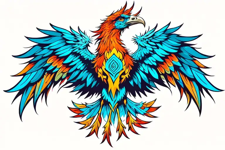 Phoenix With Tribal Patterns