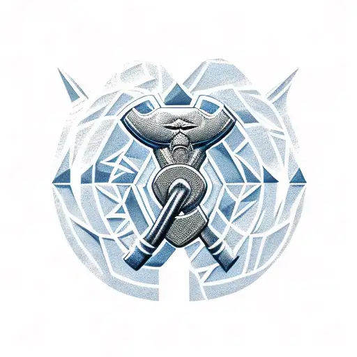 Honeybadger In Mjolnir Thor And Rune Symbol