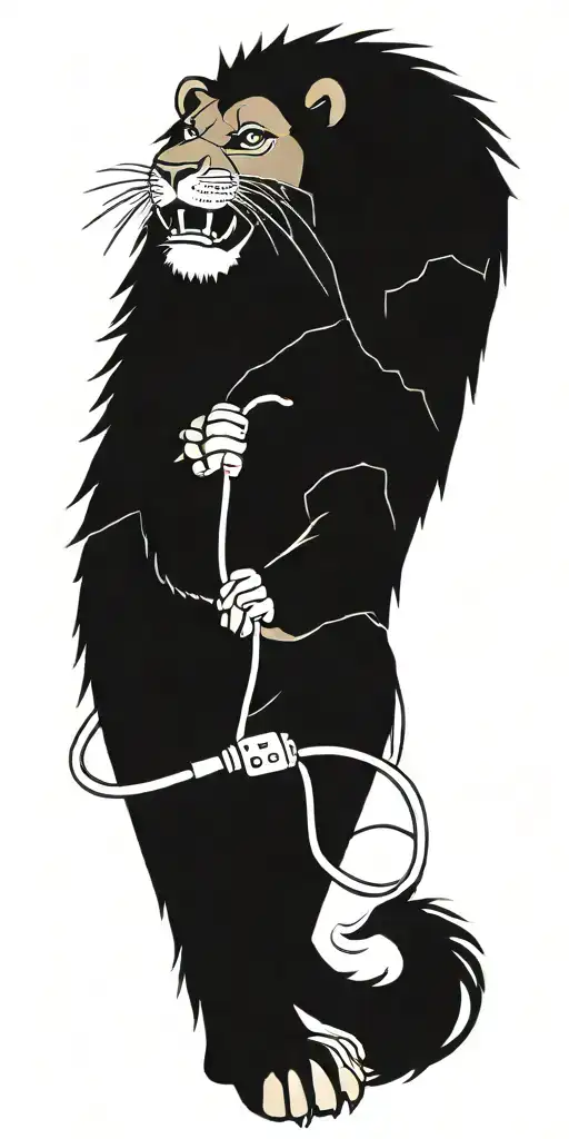 Lion Biting Extension Cord With Plugin