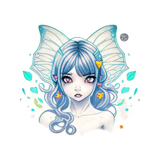 Cute Pixie Girl With Curly Dark Hair