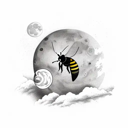 The Moon Rising With Bee
