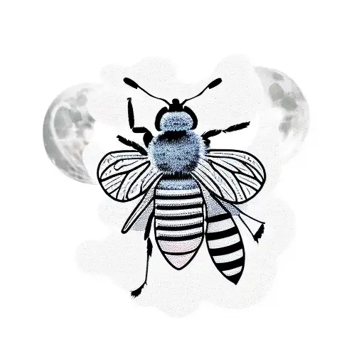 Worker Bee With Moon