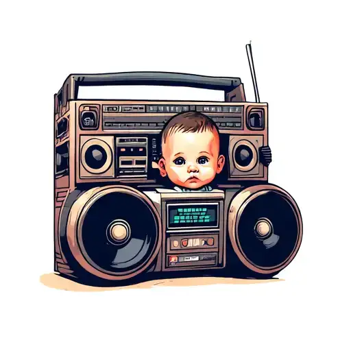Baby With A Boombox Head