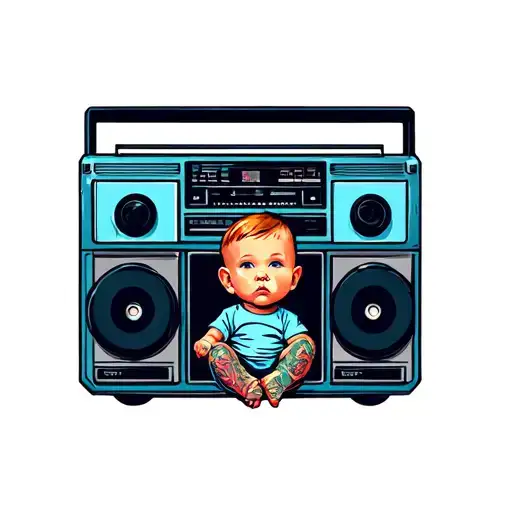 Baby With A Boombox Head