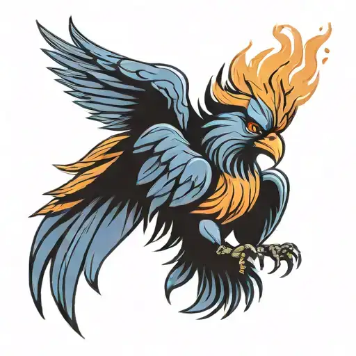 Phoenix Bird Coming Out Of The Fire