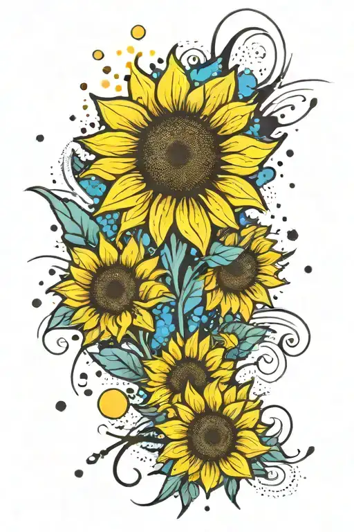 Sunflowers And Paw Print With A Galaxy Background