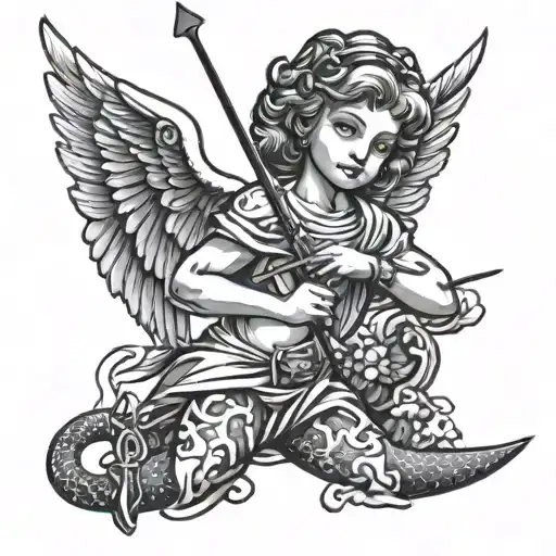 Angel With Arrow With Snake