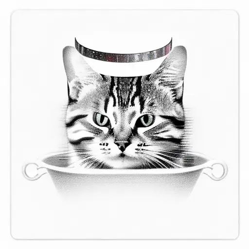 Tabby Cat On Throne With Crown Tarrot Card