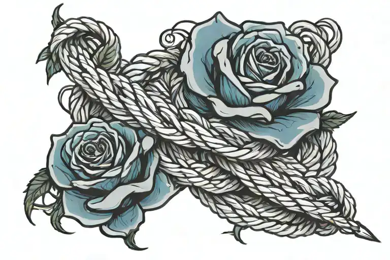 Rope And Rose Intertwined