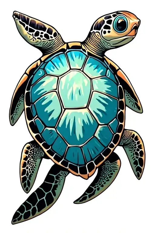 Sea Turtle Swimming Underwater