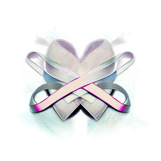 Breast Cancer Ribbon Mixed With Lung Cancer