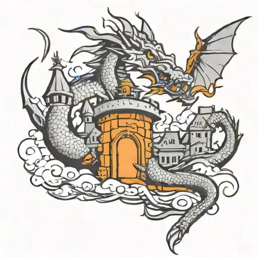 Dragon And Castle
