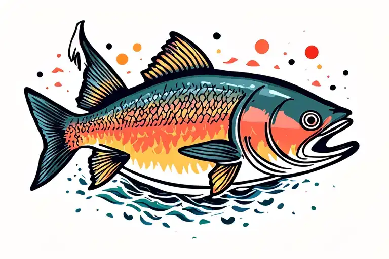 Salmon With Sunset Colors On Back