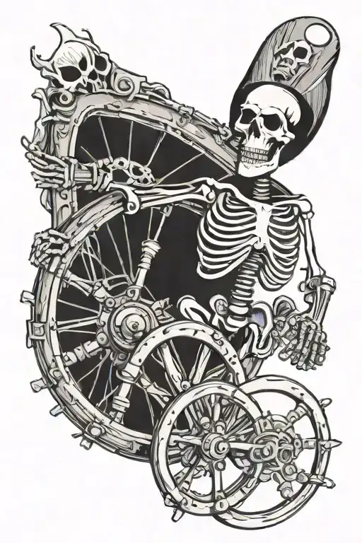 Captain Skeleton Steering The Steering Wheel Surrounding
