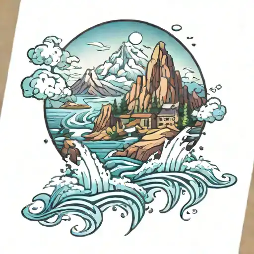 Water With Mountains