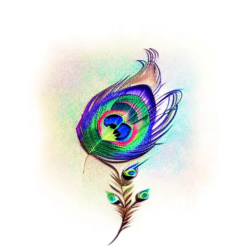 Peacock Feather With The Word Raj