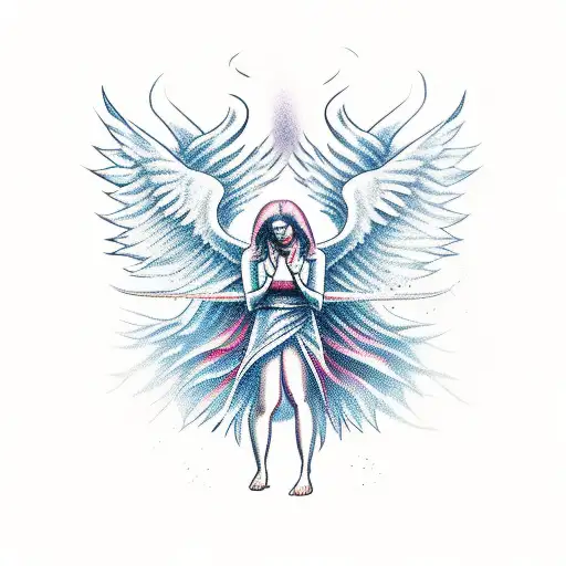 Angel And Devil Fight And Fall