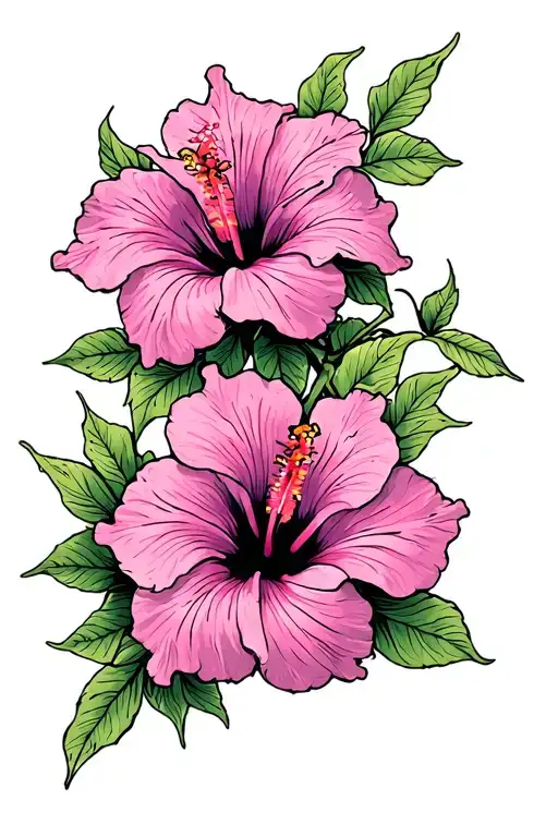 Hibiscus Flowers On A Vine Wrapping