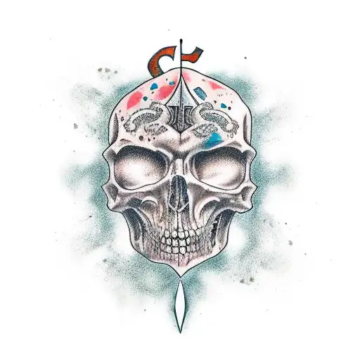 A 999 Tattoo With A Dagger Going Trough It