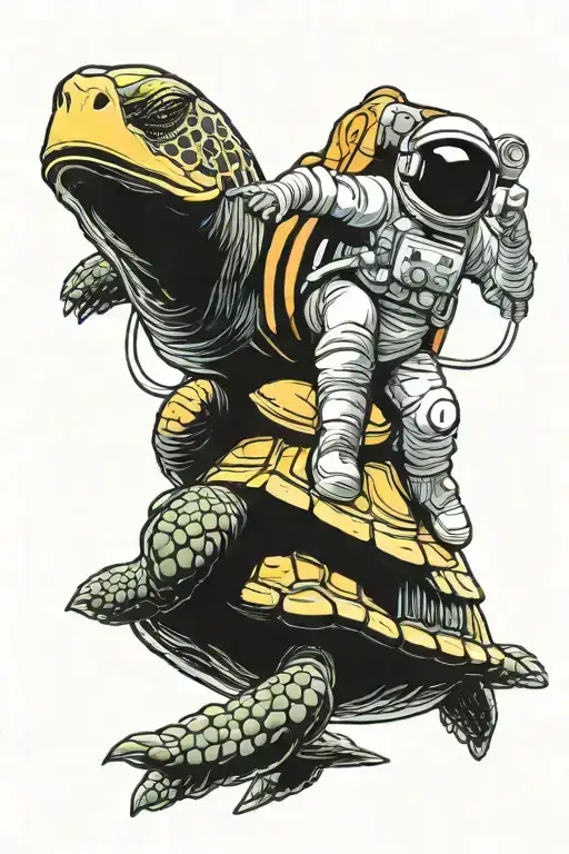 Astronaut Riding A Turtle