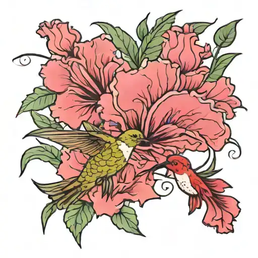 Carnation And Hummingbird