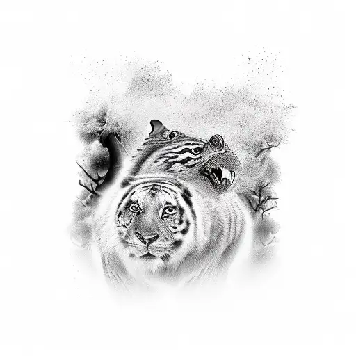 Fun Nature Scene Mainly Black And White