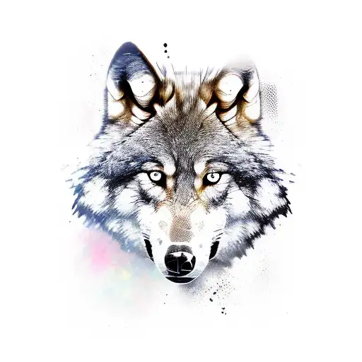 Wolf And Full Moon And Forest