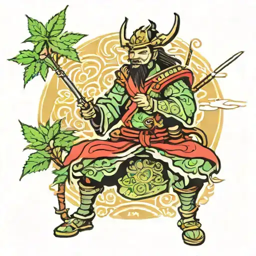 Samurai Get High By Cannabis Plant Growing