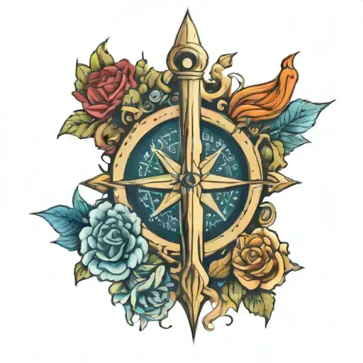 Lower Leg Sleeve Cross Compass Numbers 1 3 10 24 28