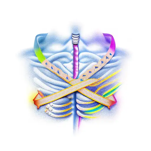 Esophageal Cancer Ribbon With Bladder Cancer Ribbon