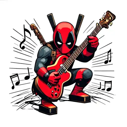 Mini Deadpool And Music Instrument Battery