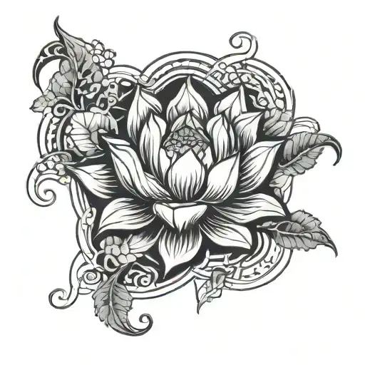 Black Lotus Flower Growing Roots