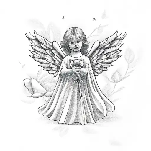 Angel Holding A Rose