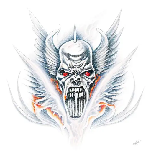 Angels And Demons With Fire Tattoo