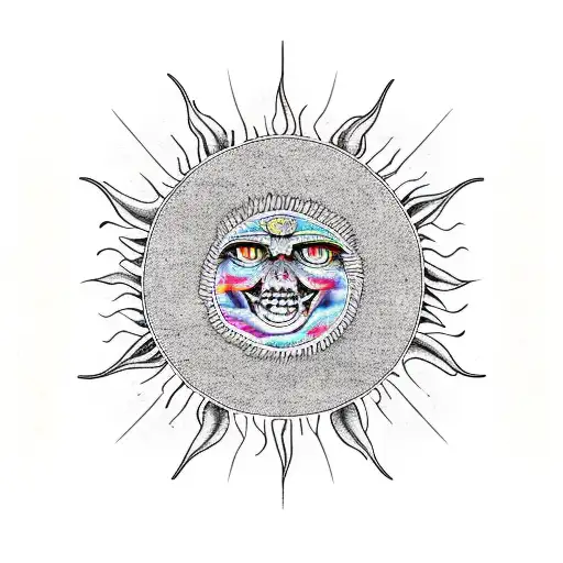 Angel Fire Sun Tattoo